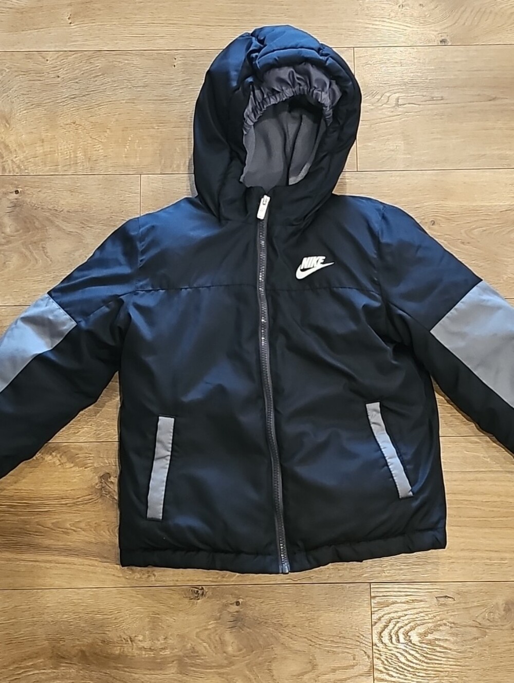 Nike 3 In 1 System Kids Black Hooded Puffer Jacket